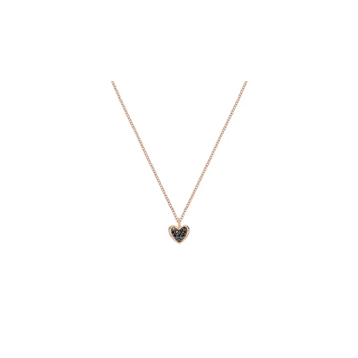 Korloff Korlove PM necklace with 1 rose gold heart and black diamonds | LEPAGE
