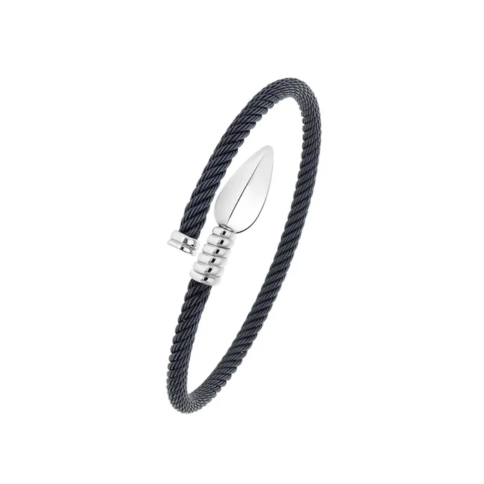 Korloff Lance bracelet in blue steel, white gold, and black diamond | LEPAGE