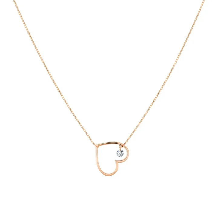 La Brune et La Blonde En Plein Coeur necklace in rose gold and diamond | LEPAGE