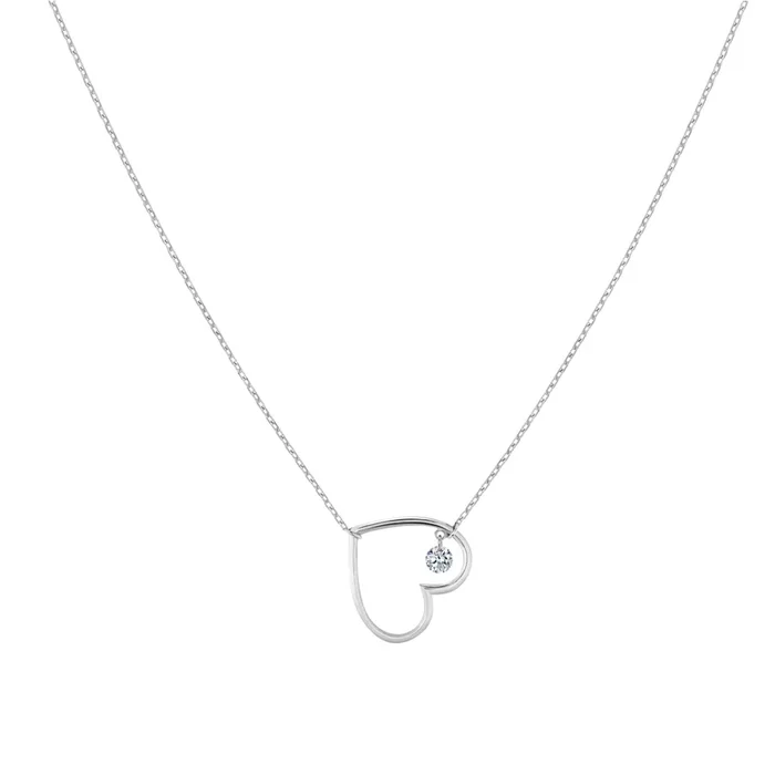 La Brune et La Blonde En Plein Coeur necklace white gold diamond | LEPAGE