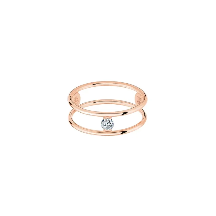 La Brune et La Blonde Hula Hoop ring in rose gold and diamond 0.10 carat – Lepage
