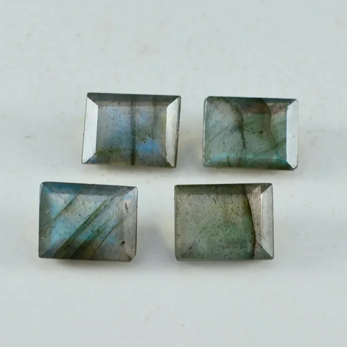 Labradorite 1PC Chunky 13×18 MM Emerald Faceted Gray Natural Semi Precious Loose Gemstone