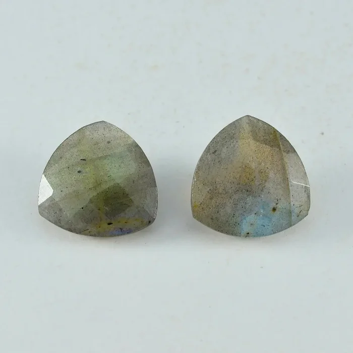Labradorite 1PC Chunky 14×14 MM Triangle Faceted Gray Genuine Semi Precious Loose Gems