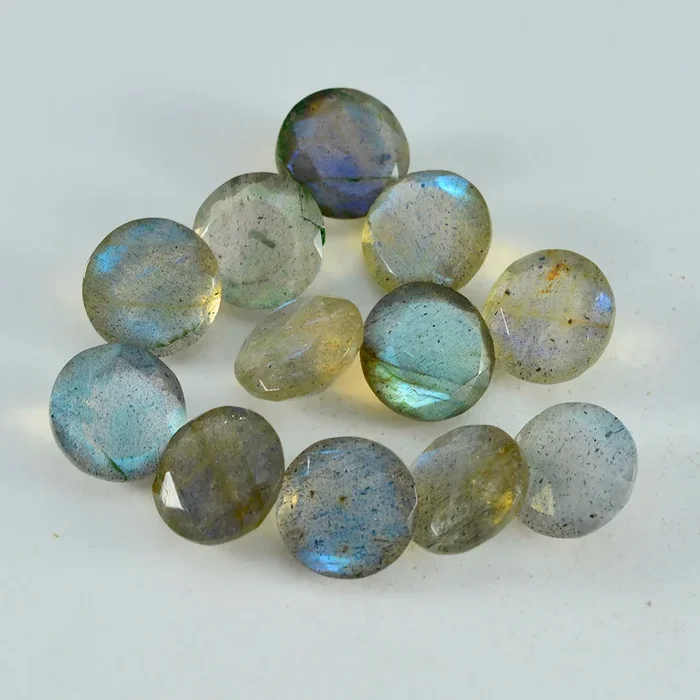 Labradorite 1PC Chunky 15×15 MM Round Faceted Gray Superior Semi Precious Loose Gemstone