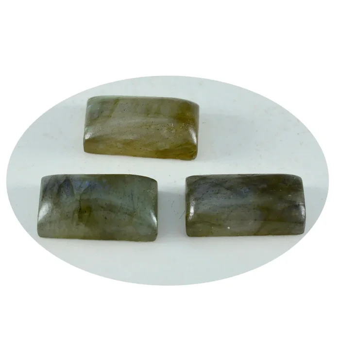 Labradorite 1PC Large 8×16 MM Baguette Cabochon Gray Fine semi Precious Gems