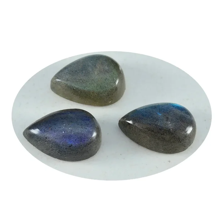 Labradorite 1PC Medium 7×10 MM Pear Cabochon Gray High-Quality semi Precious Loose Gemstones