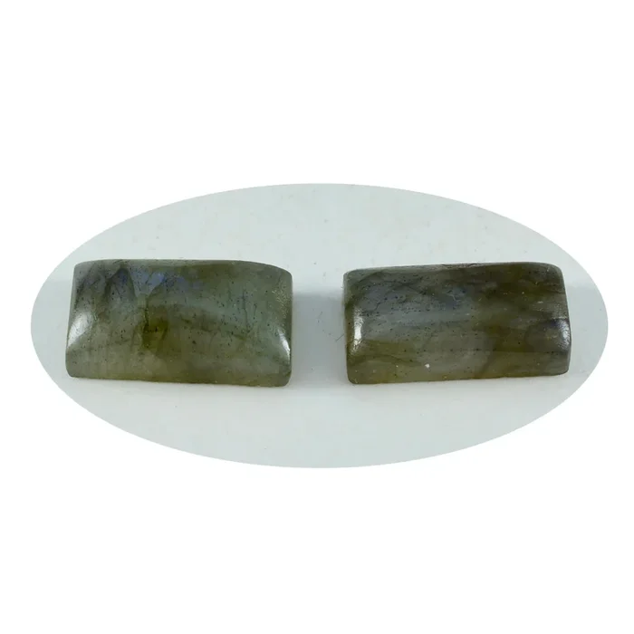 Labradorite 1PC Medium 7×14 MM Baguette Cabochon Gray Shine semi Precious Precious Gemstone