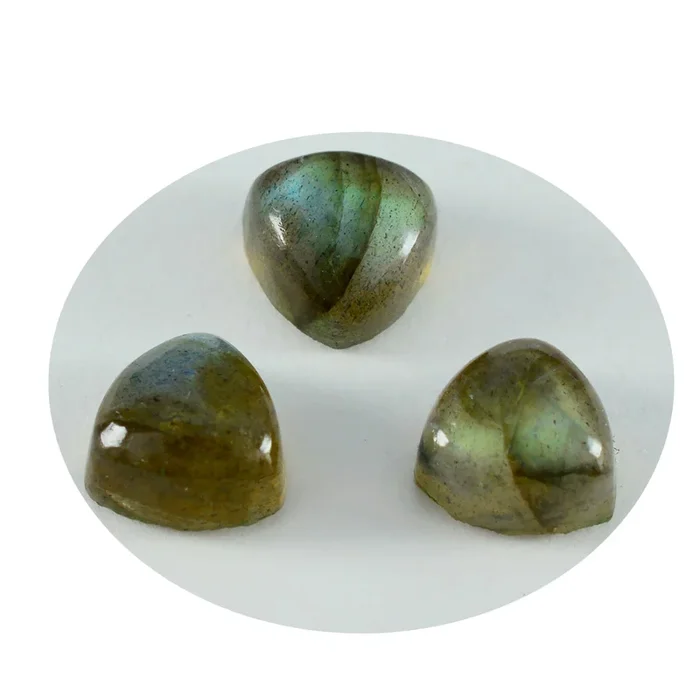 Labradorite 1PC Medium 9×9 MM Triangle Cabochon Gray Fine semi Precious Semi Precious Gemstone