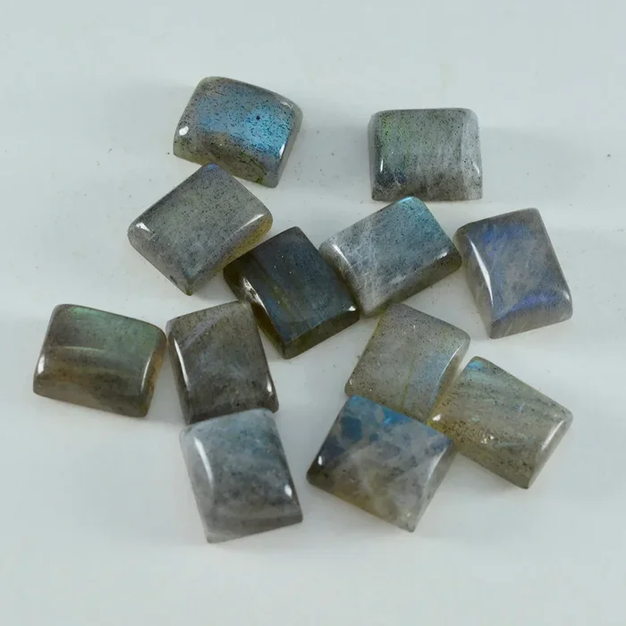 Labradorite 1PC Small 6×8 MM Emerald Cabochon Gray Natural semi Precious Semi Precious Gemstone