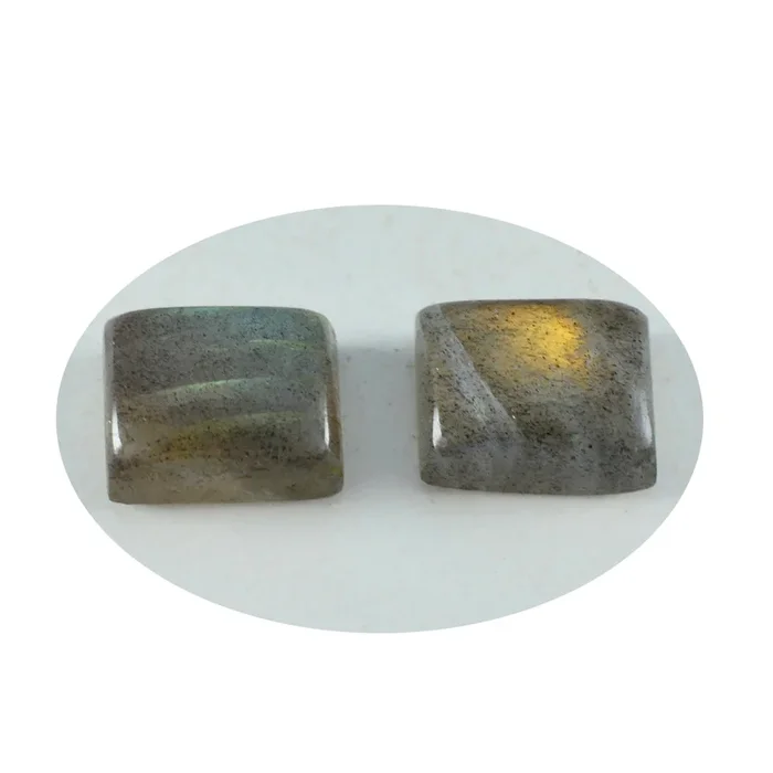 Labradorite 1PC Small 6×9 MM Emerald Cabochon Gray Genuine semi Precious Precious Gemstone