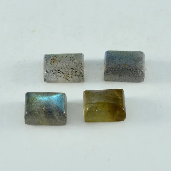 Labradorite 1PC Tiny 5×7 MM Emerald Cabochon Gray High-Quality semi Precious Loose Gemstones