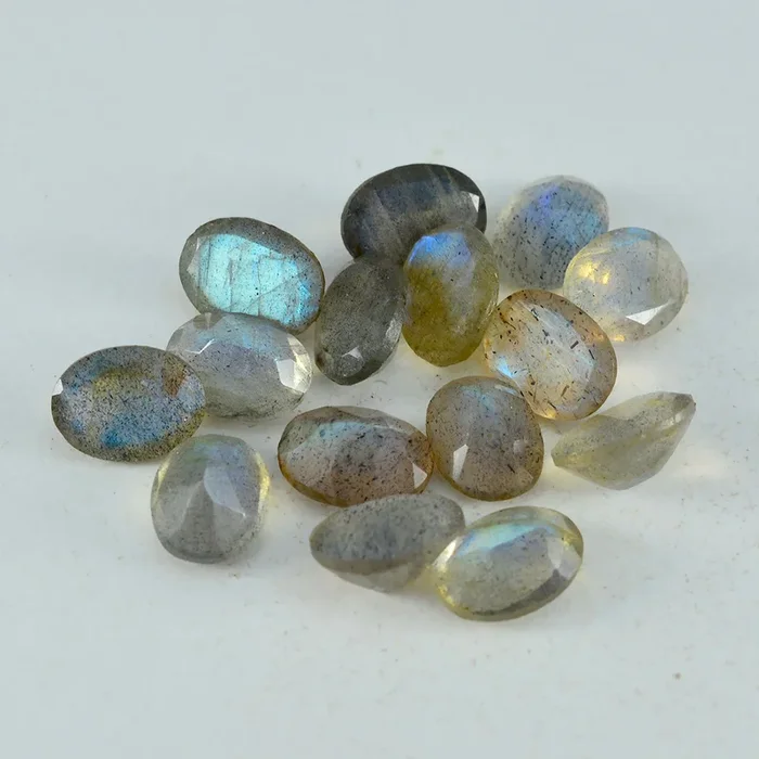 Labradorite 1PC Tiny 5×7 MM Oval Faceted Gray Shine Semi Precious Loose Gemstones