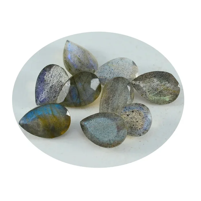 Labradorite 1PC Tiny 5×7 MM Pear Faceted Gray Polished Semi Precious Loose Gems