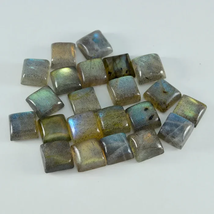Labradorite 1PC Tiny 6×6 MM Square Cabochon Gray Natural semi Precious Semi Precious Gemstone