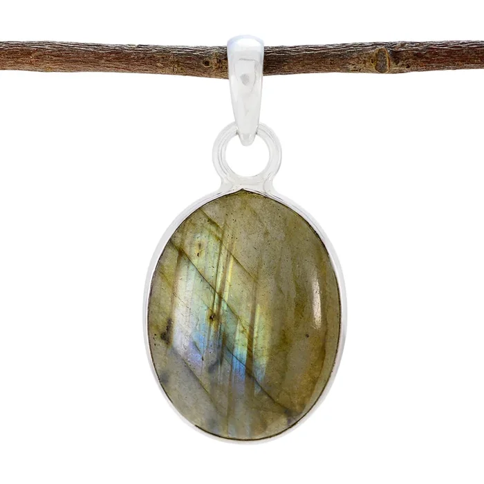 Labradorite Eye-catching Mexican Sterling Silver Solitaire Sofia Romantic Gray Pendant Jewellery