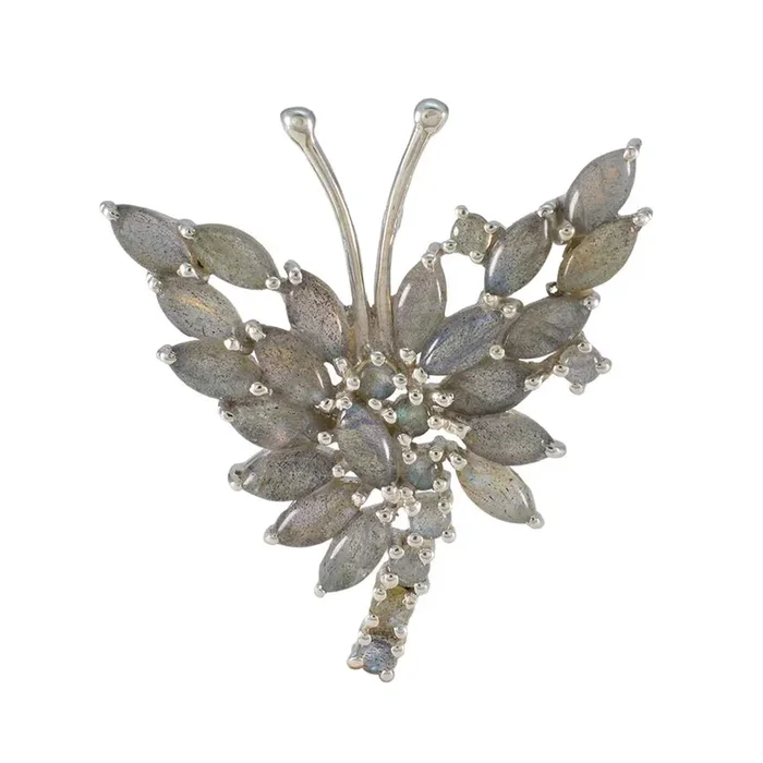 Labradorite Statement Moroccan Sterling Silver multiple Leah Luxurious Gray Pendant Jewellery