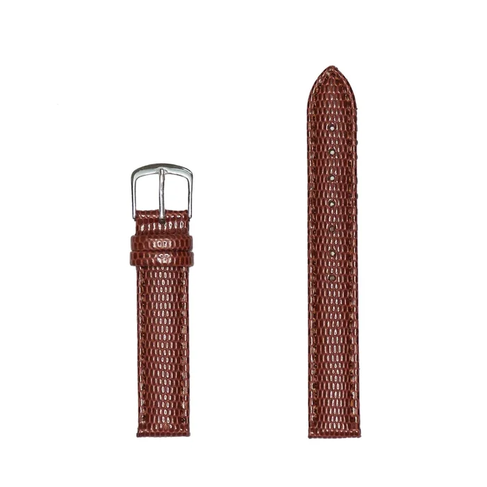 Ladies Genuine Lizard Grain Leather Watch Band – Brown