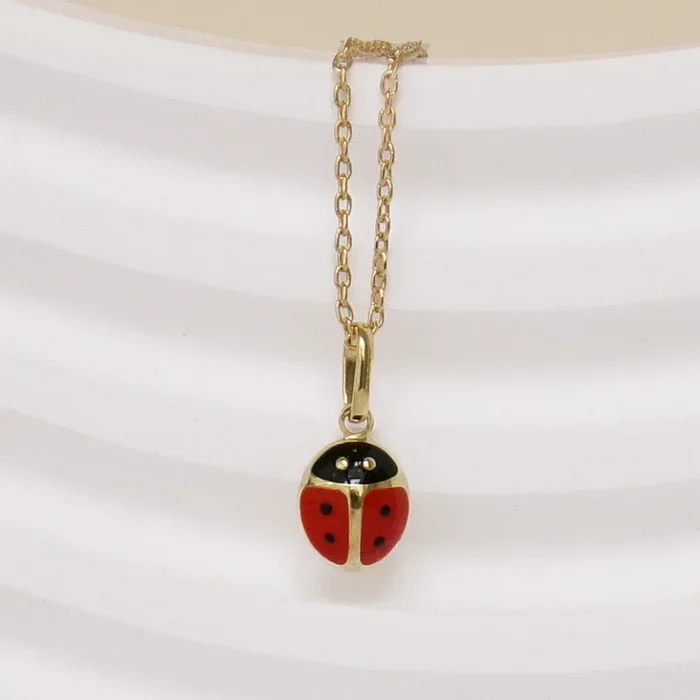 Ladybug enameled charm gold-plated