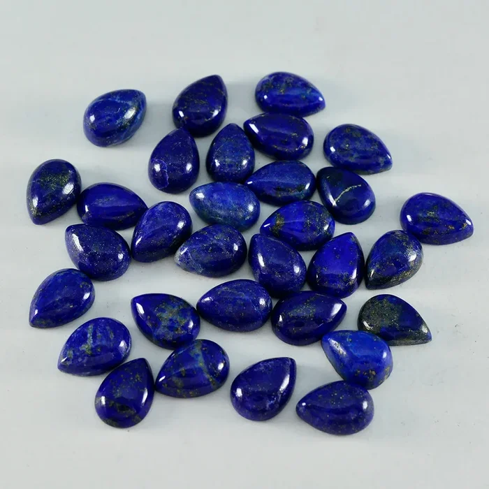 Lapis Lazuli 1PC Small 6×8 MM Pear Cabochon Blue Polished semi Precious Precious Gemstone