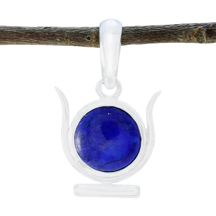 Lapis Lazuli Delicate German Sterling Silver Solitaire Lea Armor Blue Pendant Jewellery