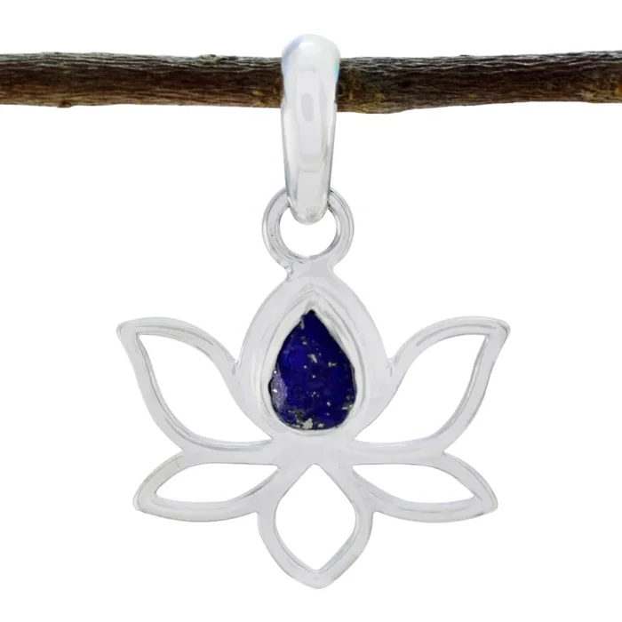 Lapis Lazuli Elegant Japanese 92.5 Silver Solitaire Jiwoo Rope-Wire Blue Pendant Jewellery