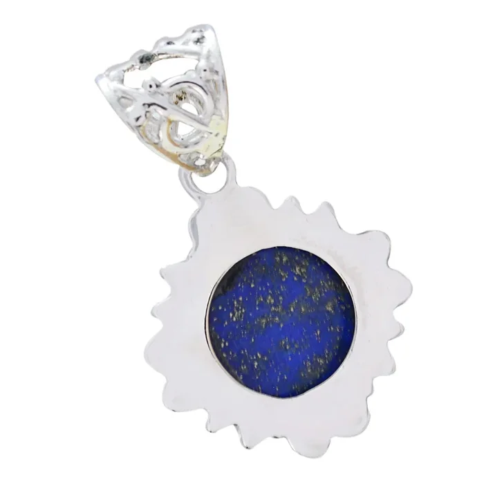 Lapis Lazuli Tiny Mexican Sterling Silver Solitaire Lucia Rope-Wire Blue Pendant Jewellery