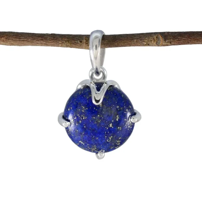 Lapis Lazuli Whisper-thin German Silver Solitaire Aurora Modern Blue Pendant Jewelry
