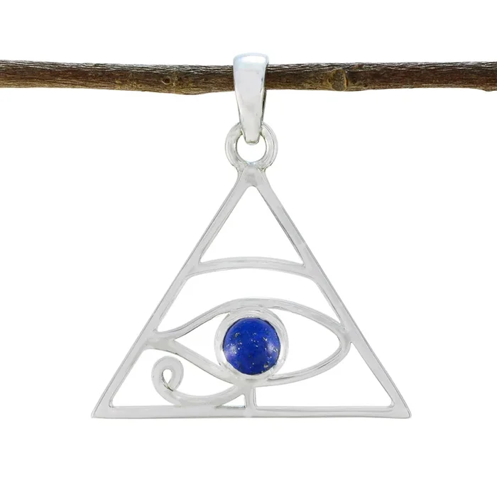 Lapis Lazuli Whisper-thin German Silver Solitaire Isabella Rope-Wire Blue Pendant Jewelry