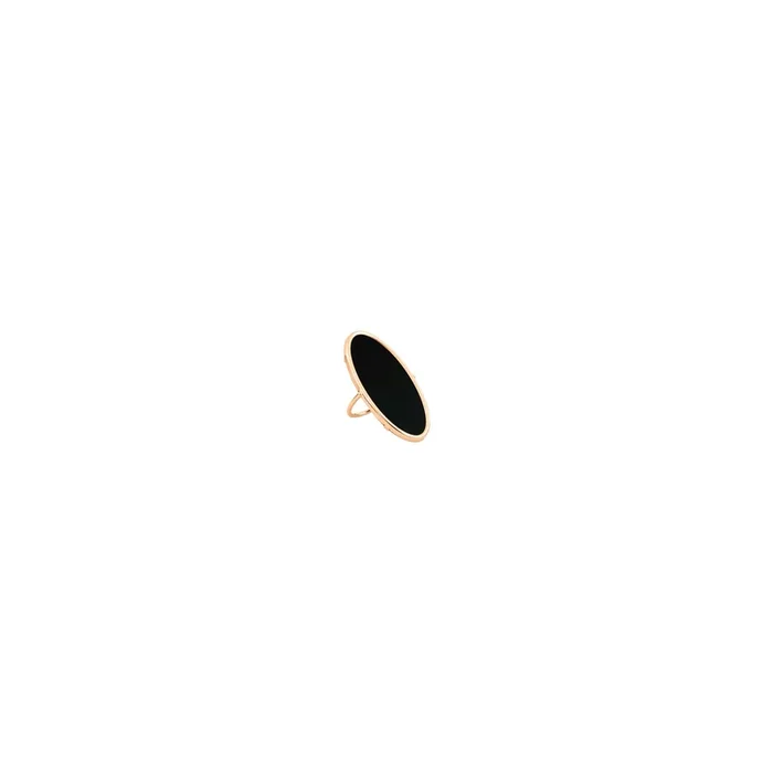 Large Ginette NY Ellipse ring in pink gold and onyx, ginette ny – Lepage