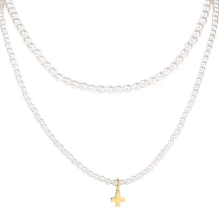 layers with meaning – pearl signature cross charm