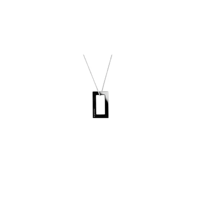 Le Gramme 2.1g Rectangle medal in ceramic and silver chain 925 | LEPAGE