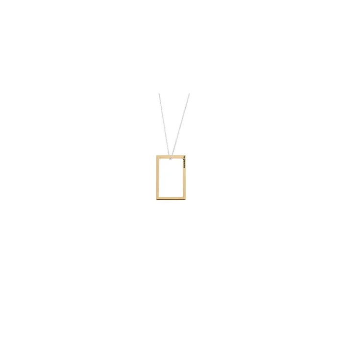 Le Gramme 2.7g Rectangle medal in yellow gold and silver chain | LEPAGE