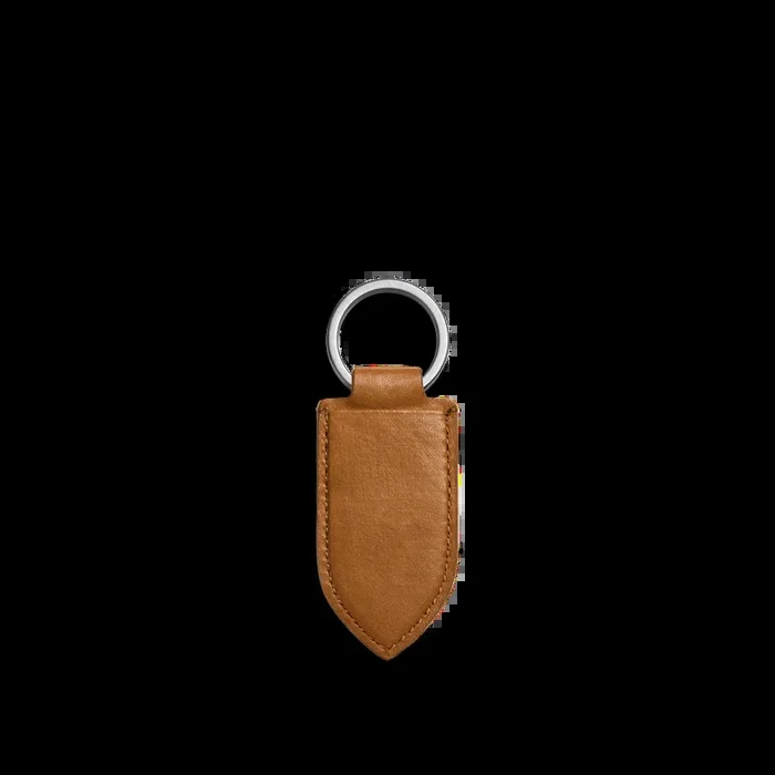 Leather Monogram Key Fob – Tan