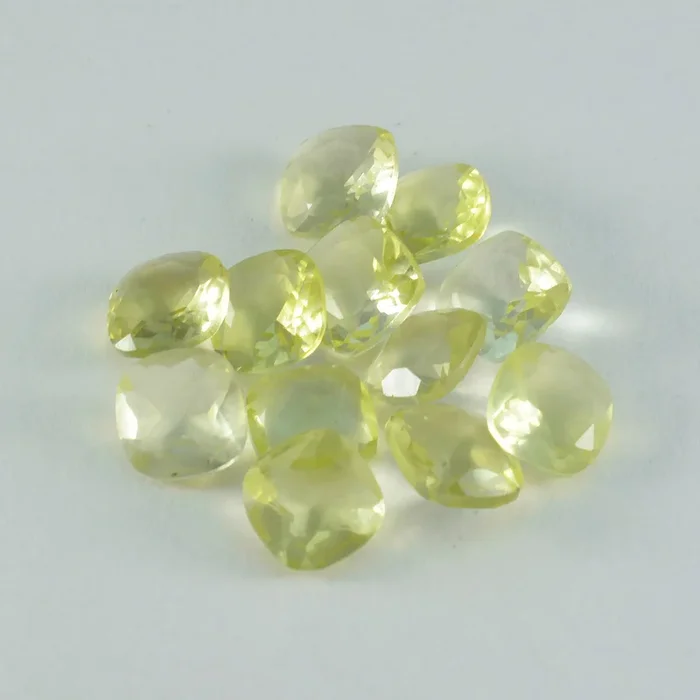 Lemon Quartz 10PC Tiny 3×3 MM Cushion Faceted Yellow Fiery Semi Precious Gems