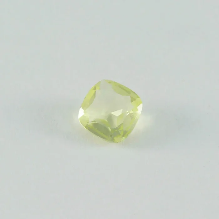 Lemon Quartz 1PC Chunky 15×15 MM Cushion Faceted Yellow Superior Semi Precious Gems