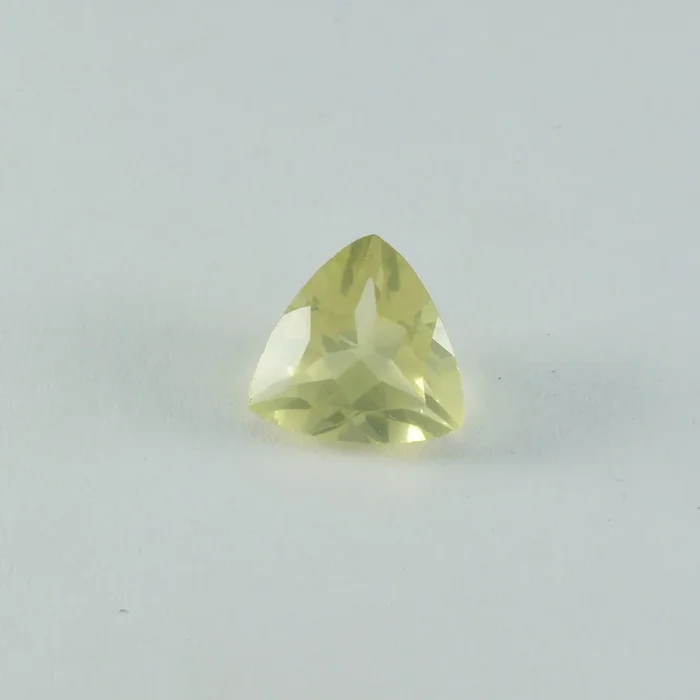 Lemon Quartz 1PC Large 12×12 MM Triangle Faceted Yellow High-Quality Semi Precious Loose Gems