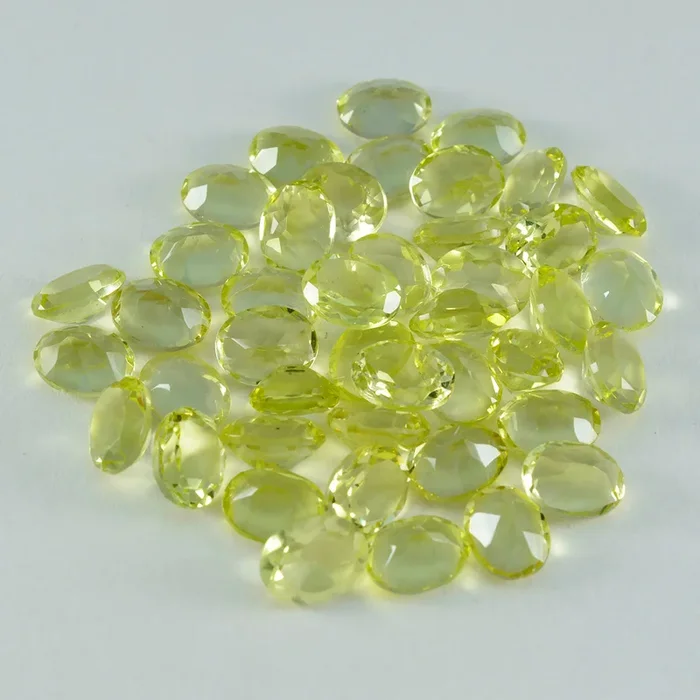 Lemon Quartz 1PC Large 8×12 MM Oval Faceted Yellow Brilliant Semi Precious Loose Gems
