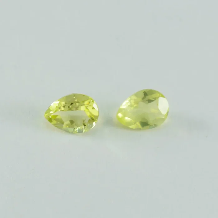 Lemon Quartz 1PC Medium 7×10 MM Pear Faceted Yellow Fine Semi Precious Gems