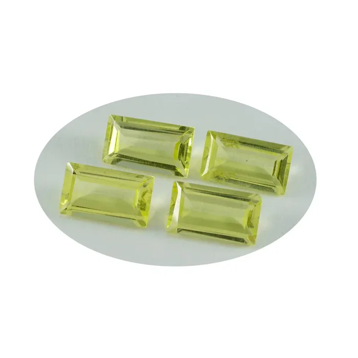 Lemon Quartz 1PC Medium 7×14 MM Baguette Faceted Yellow Splendid Semi Precious Loose Gemstone