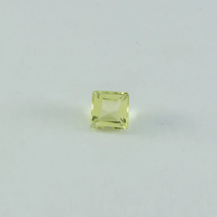 Lemon Quartz 1PC Small 7×7 MM Square Faceted Yellow Splendid Semi Precious Gems