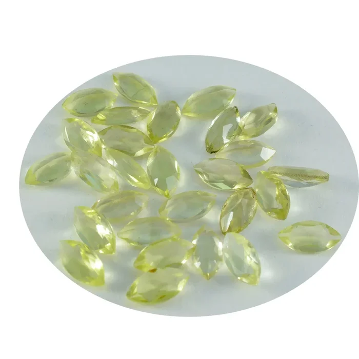 Lemon Quartz 1PC Tiny 3×6 MM Marquise Faceted Yellow Fine Semi Precious Gems