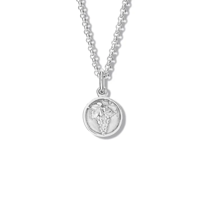 Les Vignes Medallion Charm Pendant Silver