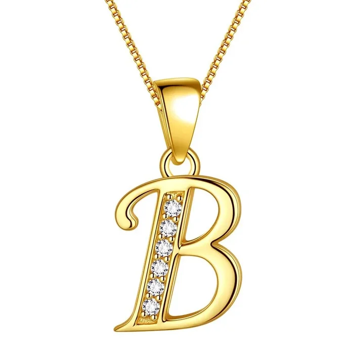 Lettre B initiale colliers pendentif femmes hommes nom bijoux cadeau 925 argent