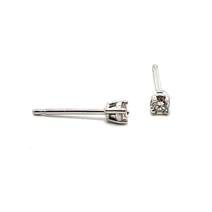 LEWIS COLLECTION 1/10 CTW Diamond Stud Earrings in 14K White Gold