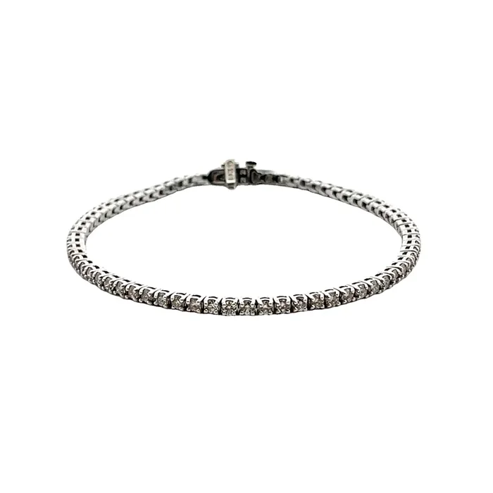 LEWIS COLLECTION 14K White Gold & 3.0ctw Diamond Tennis Bracelet