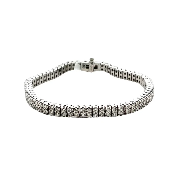 LEWIS COLLECTION 14K White Gold & 4.00ctw Double Row Tennis Bracelet