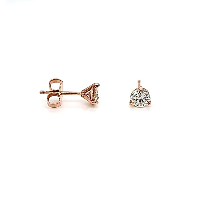 LEWIS COLLECTIONS .64CT TW Diamond Stud Earrings in 14K RG
