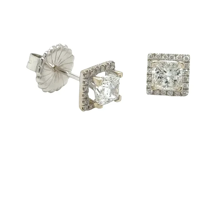 LEWIS COLLECTIONS Diamond Halo Earriings