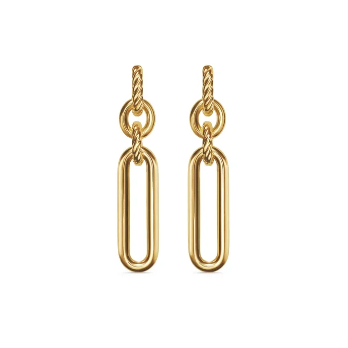 Lexington Double Link Drop Earrings in 18K Yellow Gold, 53.5mm
