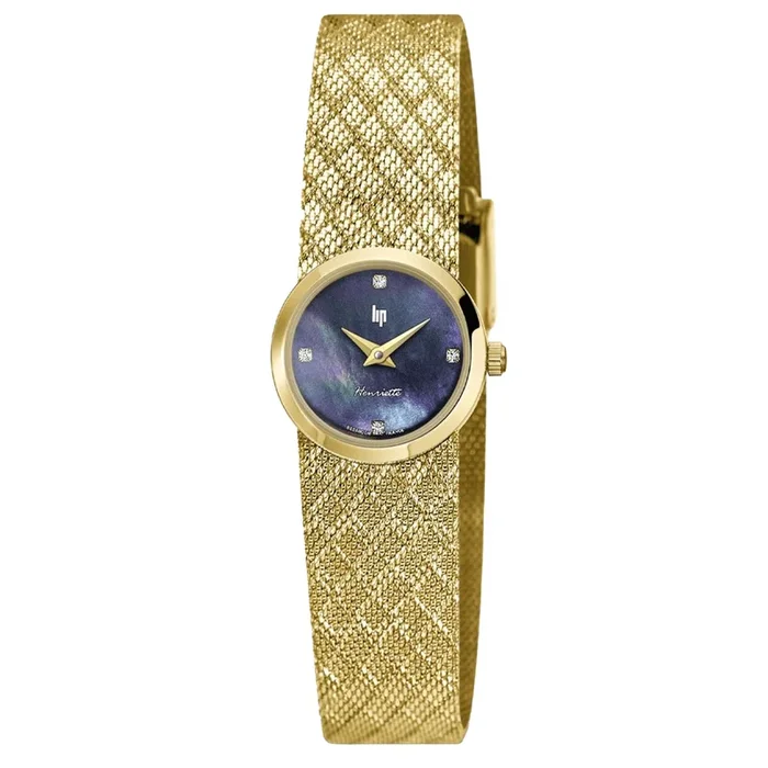 Lip Henriette quartz PVD Yellow Gold 22 mm 671616 – Lepage